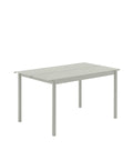 linear steel outdoor table by muuto in grey 