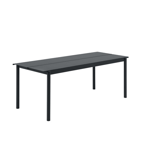 linear steel outdoor table by muuto in black