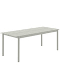 linear steel outdoor table by muuto in grey 