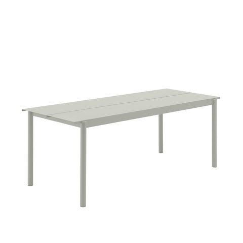 linear steel outdoor table by muuto in grey 