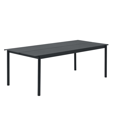 linear steel outdoor table by muuto in black