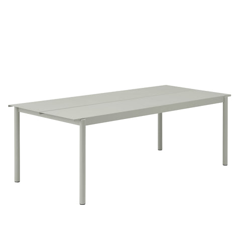 linear steel outdoor table by muuto in grey 