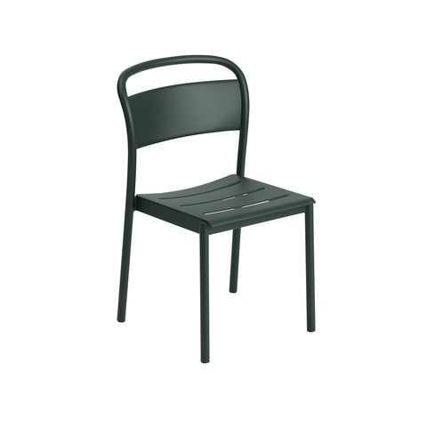 linear side chair by muuto in dark green