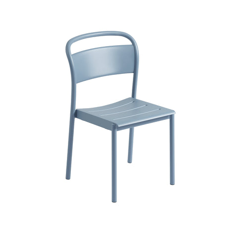 linear side chair by muuto in pale blue