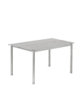 linear steel outdoor table by muuto in warm galvanized steel