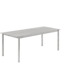 linear steel outdoor table by muuto in warm galvanized steel 