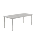 linear steel outdoor table by muuto in warm galvanized steel 