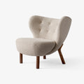 Front view of Little Petra VB1 chair by &Tradition upholstered in Karakorum 003, showcasing soft organic curves.