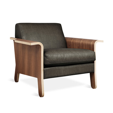 lodge chair by Gus* Modern in vegan appleskin leather black