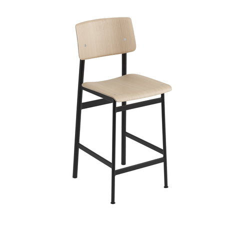 muuto loft counter stool black and oak 