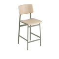 muuto loft counter stool in oak and dusty green 