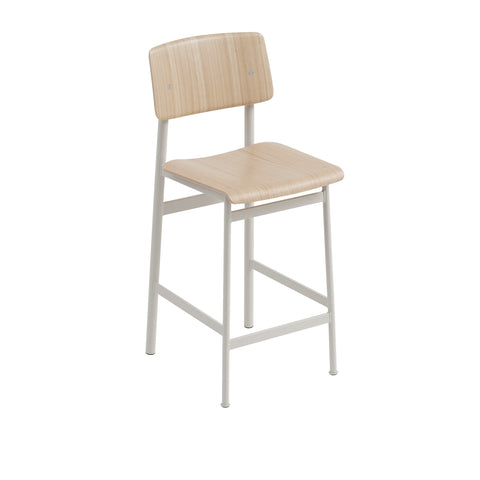 muuto loft counter stool in oak and grey 