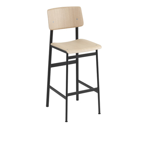 muuto loft bar stool black and oak 