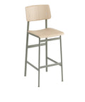 muuto loft bar stool dusty green and oak 