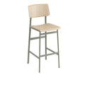 muuto loft bar stool dusty green and oak 