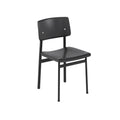 loft chair with black shell and black base by muuto