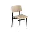 loft chair with oak shell and black base by muuto