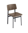 loft chair with stained dark brown shell and black base by muuto