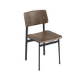 loft chair with stained dark brown shell and black base by muuto