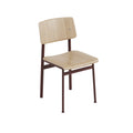 loft chair with oak shell and deep red base by muuto