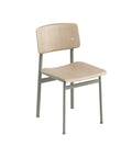 loft chair with oak shell and dusty green base by muuto