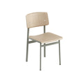 loft chair with oak shell and dusty green base by muuto