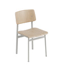 loft chair with oak shell and grey base by muuto