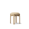 Pioneer Stool by Fredericia, oak frame with cushioned seat, three quarter angle