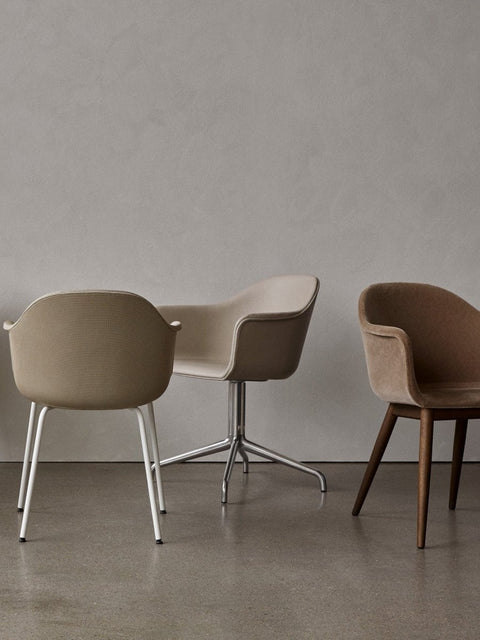 Audo Copenhagen Harbour Arm Chair, Dining Height, Upholstered in a styled interior