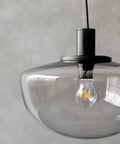 smoked glass ceiling light pendant designed by norm architects for audo copenhagen