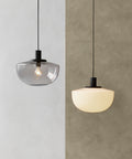 pair of ceiling light pendants designed by norm architects for audo copenhagen