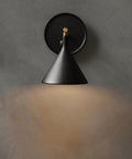 wall mounted scandinavian lighting, black metal and brass