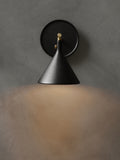 wall mounted scandinavian lighting, black metal and brass