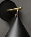 black and brass metal scandinavian wall lighting