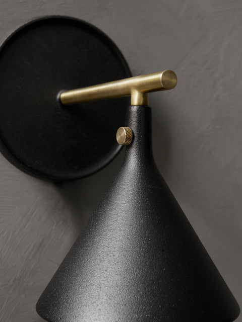 black and brass metal scandinavian wall lighting