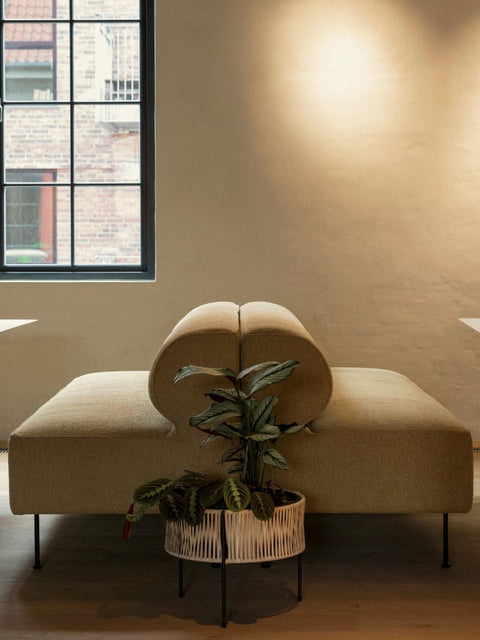 Audo Copenhagen Eave Dining Sofa, Open Section in a styled interior