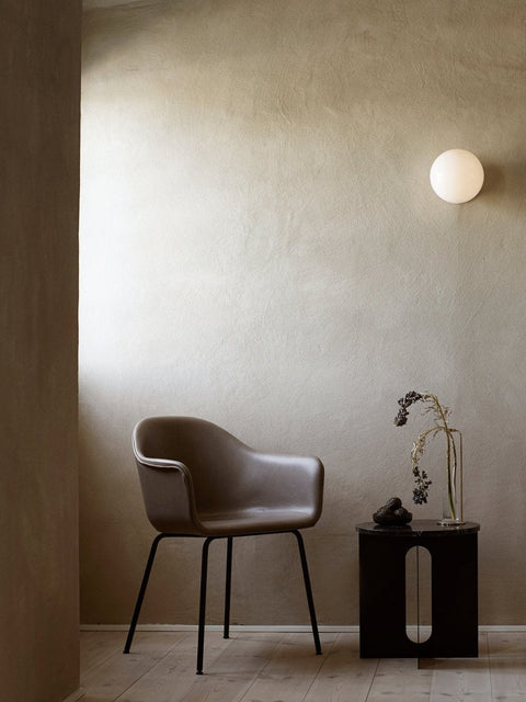 Audo Copenhagen Harbour Arm Chair, Dining Height, Upholstered in a styled interior
