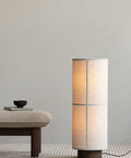 hashira japandi floor lamp and brasilia ottoman designed by Anderssen & Voll for audo copenhagen