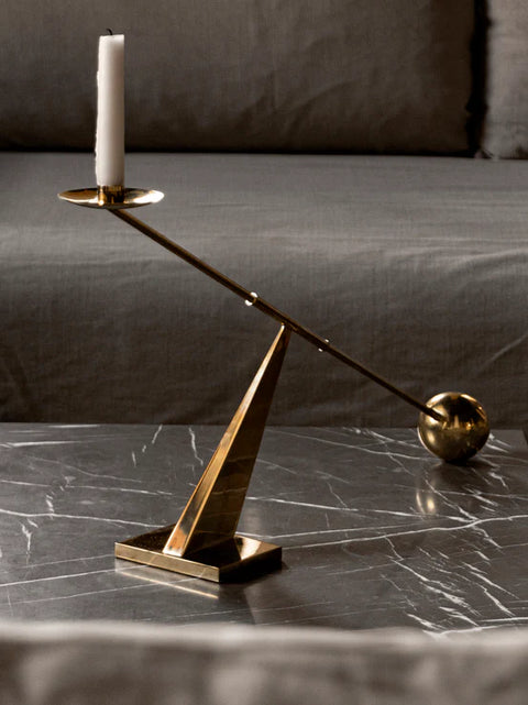 minimalist brass candleholder