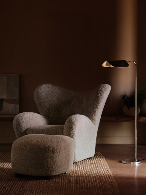 Audo Copenhagen The Tired Man Ottoman with the Wing Floor Lamp