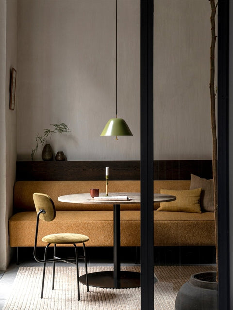 Audo Copenhagen Afteroom Plus Dining Chair, Fully Upholstered with the Harbour Column Table