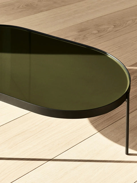 nono coffee table in dark green finish designed by norm architects for audo copenhagen