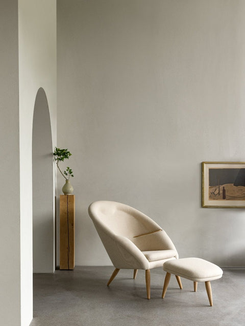 Audo Copenhagen Oda Ottoman with the Oda Lounge Chair