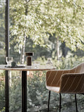Audo Copenhagen Harbour Column Table, Round, Bar Height with the Column Table Lamp