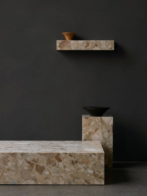 Audo Copenhagen Plinth Shelf with the Plinth Tall and the Plinth Low