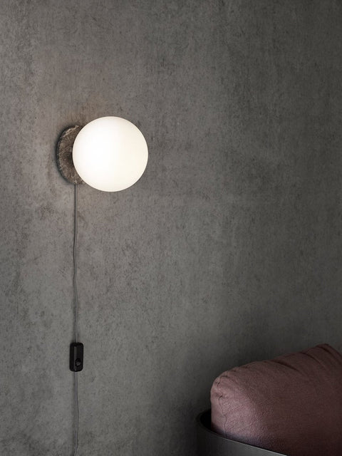 Audo Copenhagen TR Bulb Table / Wall Lamp, Grey Marble in a styled interior