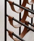 Metal and Leather Wine Rack