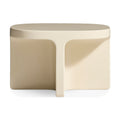 Small Talk Side Table by Blu Dot in Ivory glass fiber reinforced concrete with high-gloss finish, front view