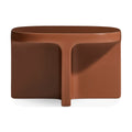 Small Talk Side Table by Blu Dot in Rust glass fiber reinforced concrete with high-gloss finish, front view