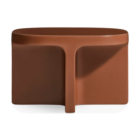 Small Talk Side Table by Blu Dot in Rust glass fiber reinforced concrete with high-gloss finish, front view